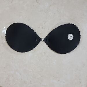 Self Adhesive Bra A Cup Backless Seashell Scallop Black